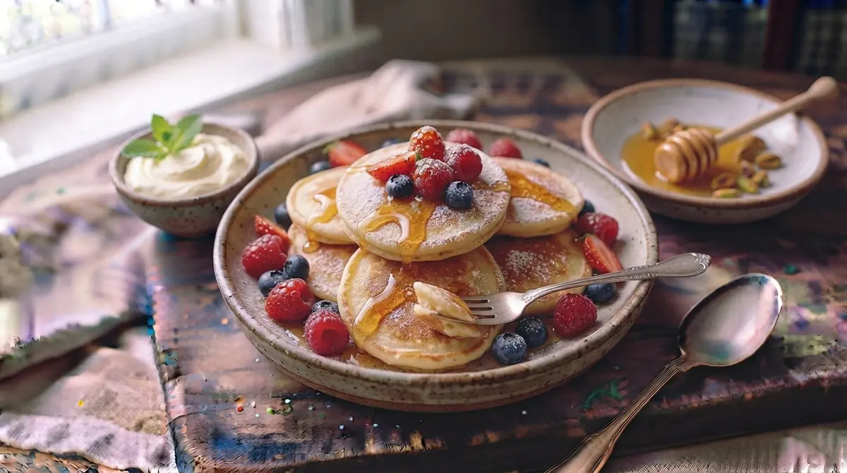 Mini Pancakes with Honey